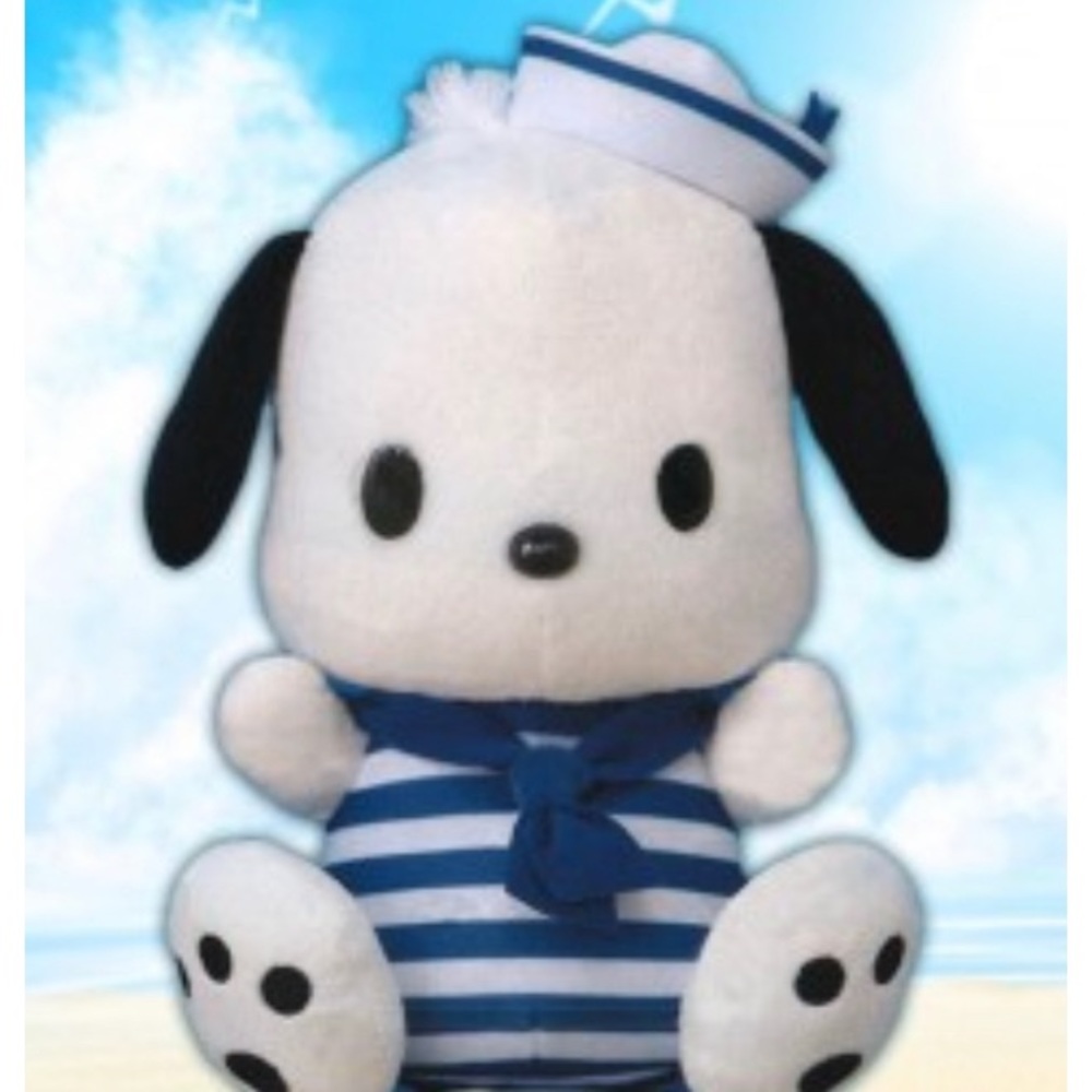 ⚓️NEW RARE Kawaii Japan Sanrio Pochacco in Swimsuit with Sailor Hat Big Plushie